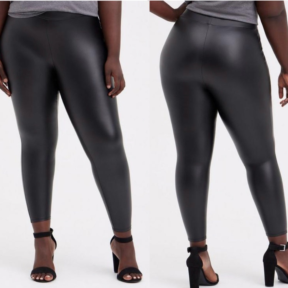 torrid Full-Length Faux Leather Legging Black High Waist Wide Stretch Plus 4X